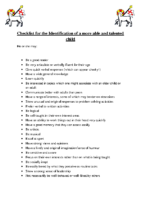 Checklist for the Indentification of a MAT Child